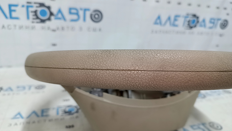 Naked steering wheel Nissan Rogue 14-16 rubber beige, scuffed, needs cleaning