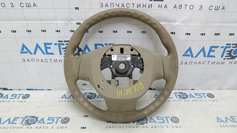 Naked steering wheel Nissan Rogue 14-16 rubber beige, scuffed, needs cleaning