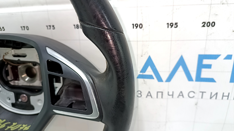 Naked steering wheel Infiniti QX30 17-19 leather black, white stitching, scratches, bumps