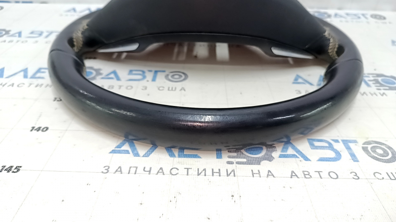 Naked steering wheel Infiniti QX30 17-19 leather black, white stitching, scratches, bumps