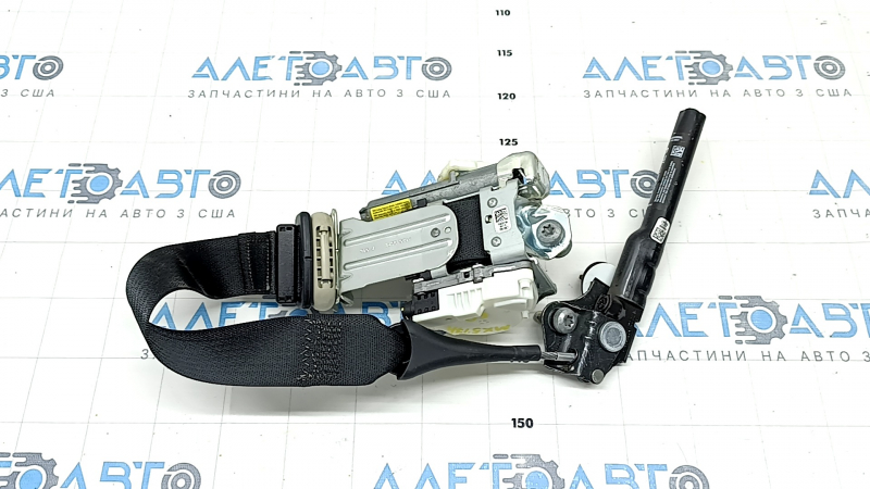 Driver's seat belt Ford Fusion mk5 17-20 black with tensioner, needs cleaning, cracked plastic on the mount