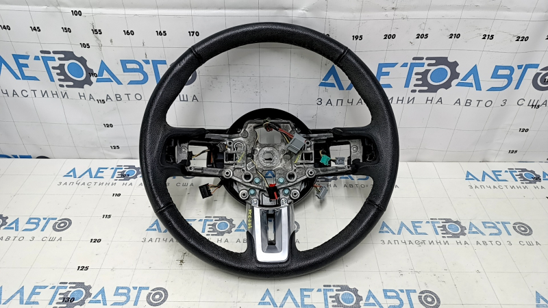 Naked steering wheel Ford Mustang mk6 15-23 leather black, without button covers, scuffs, scratches, dents