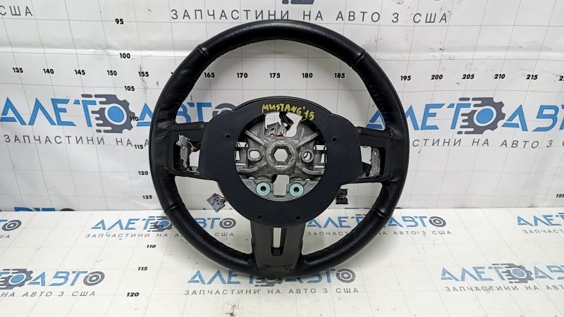 Naked steering wheel Ford Mustang mk6 15-23 leather black, without button covers, scratches