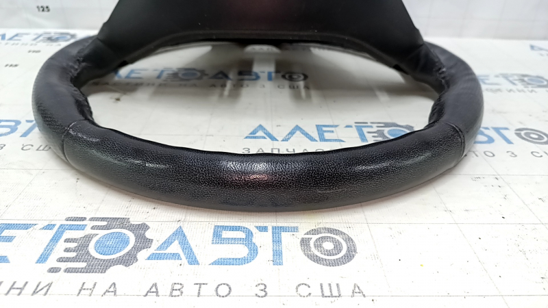 Steering wheel bare Lincoln MKZ 13-20 leather dark gray, with overlay, scratches, dents, abrasions