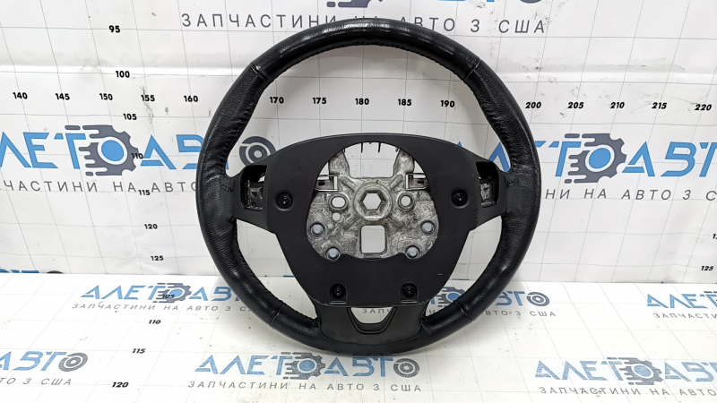 Steering wheel bare Lincoln MKZ 13-20 leather dark gray, with overlay, scratches, dents, abrasions