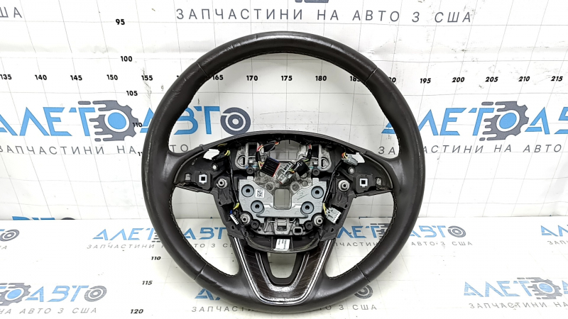 Steering wheel bare Lincoln MKX 16 - brown leather, without heating, with wood trim, scratches, dents, bumps