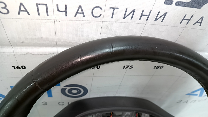 Steering wheel bare Lincoln MKX 16 - brown leather, without heating, with wood trim, scratches, dents, bumps