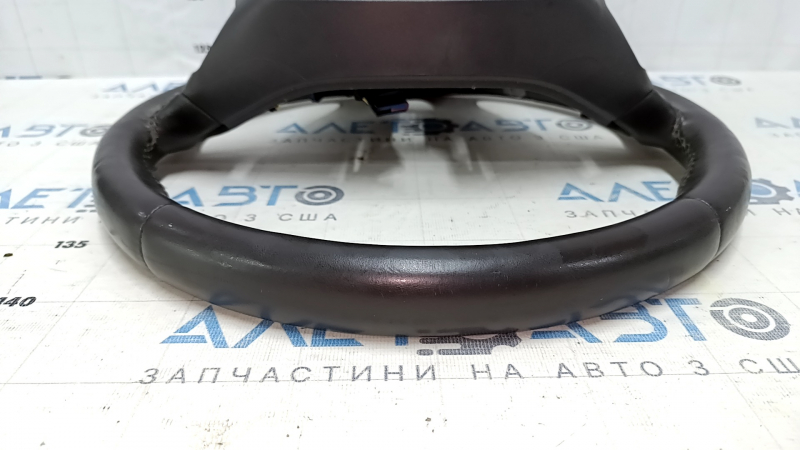 Steering wheel bare Lincoln MKX 16 - brown leather, without heating, with wood trim, scratches, dents, bumps