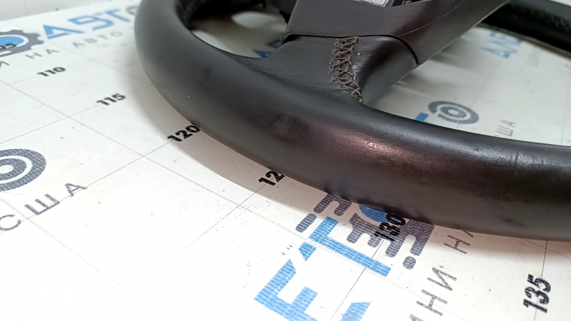 Steering wheel bare Lincoln MKX 16 - brown leather, without heating, with wood trim, scratches, dents, bumps
