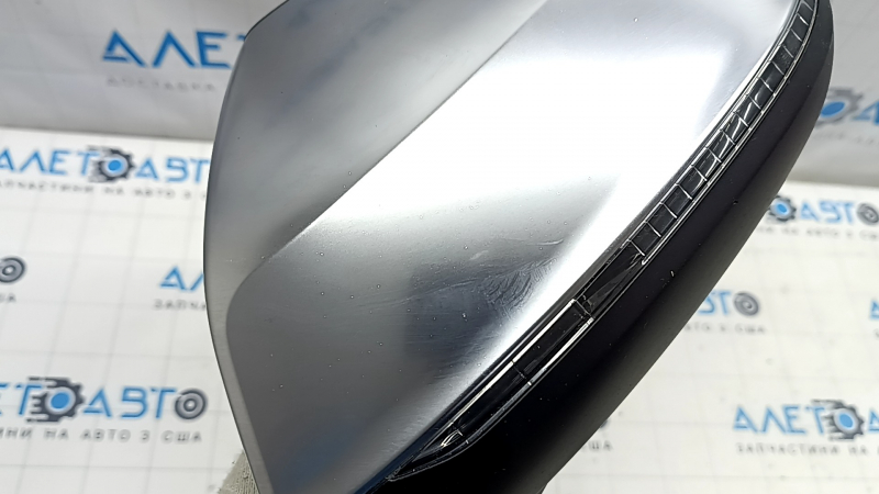 Left side mirror complete Audi Q5 80A 18-24 turn signal, auto-dimming, heating, BSM, camera, 15+4 pins, aluminum, sand