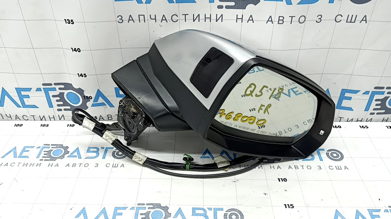 Side mirror right Audi Q5 80A 18-24 turn signal, auto-dimming, heated, BSM, camera, 15+4 pins, aluminum, sand, melted