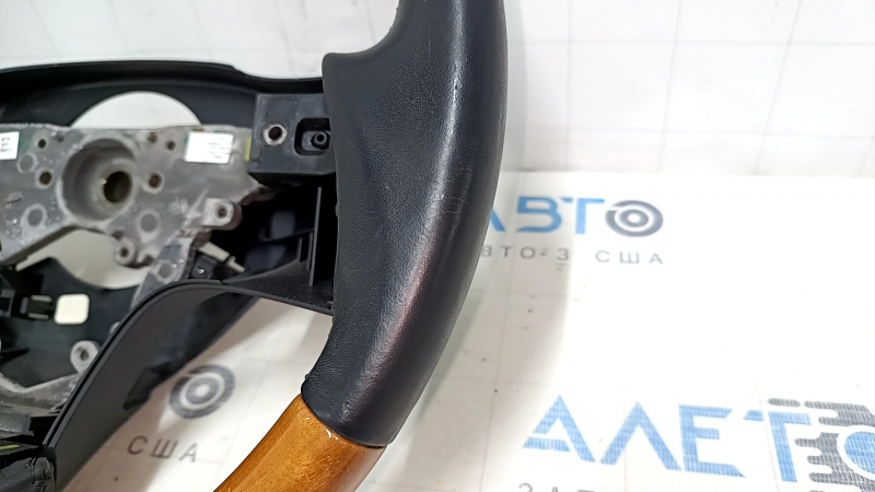 Bare steering wheel Lexus RX350 RX450h 10-12 pre-rest leather black, light wood, scratches, bumps, abrasions