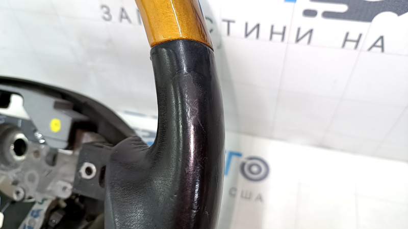 Bare steering wheel Lexus RX350 RX450h 10-12 prerest, brown leather, light wood, cracks, scratches, abrasions