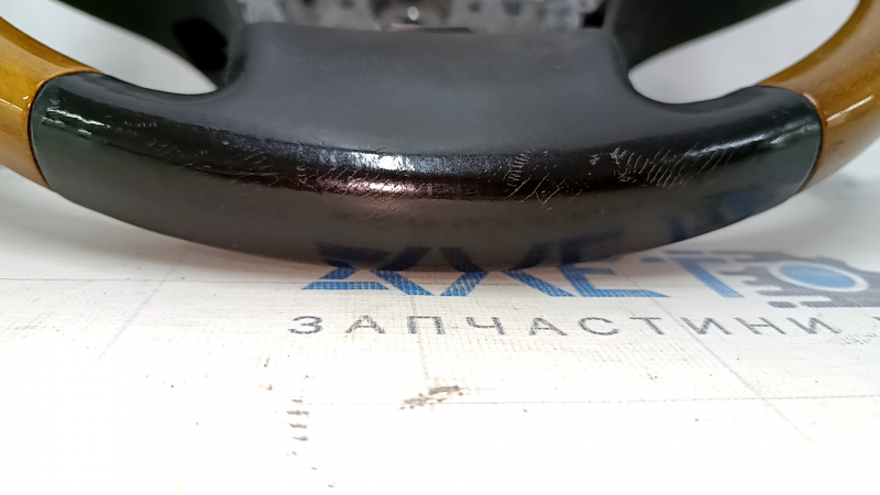 Bare steering wheel Lexus RX350 RX450h 10-12 prerest, brown leather, light wood, cracks, scratches, abrasions