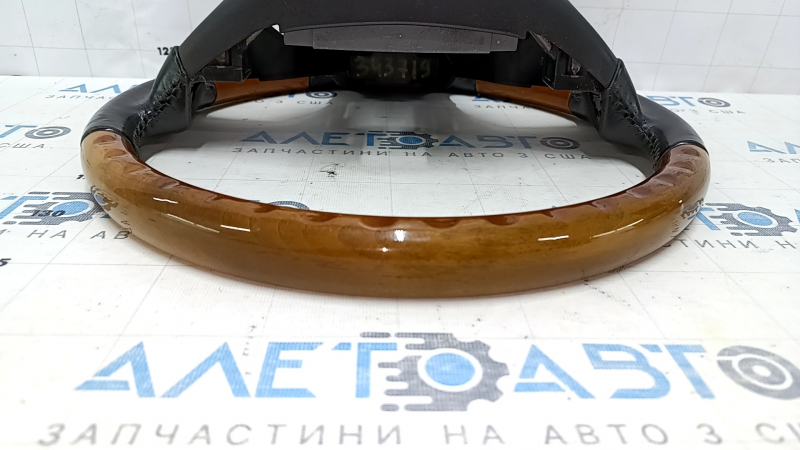 Bare steering wheel Lexus RX350 RX450h 10-12 prerest, brown leather, light wood, cracks, scratches, abrasions