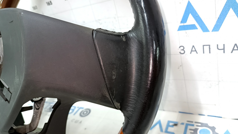 Bare steering wheel Lexus RX350 RX450h 10-12 prerest, brown leather, light wood, cracks, scratches, abrasions