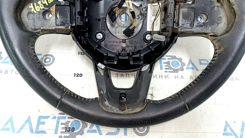 Naked steering wheel Jeep Renegade 15-17 black leather, without cushion and buttons, for dry cleaning, scratches, bumps