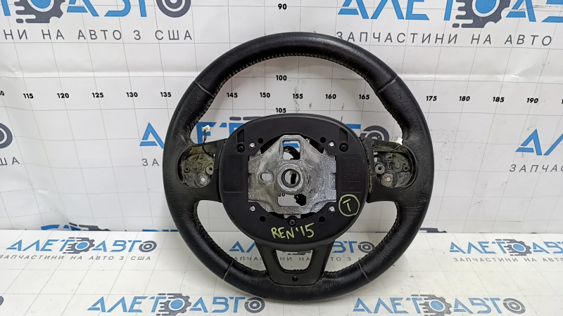 Naked steering wheel Jeep Renegade 15-17 black leather, without cushion and buttons, for dry cleaning, scratches, bumps