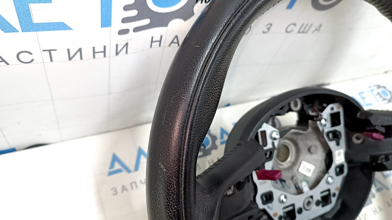 Bare steering wheel Mini Cooper Countryman R60 10-16 leather black, with lower pad, scratches, needs cleaning