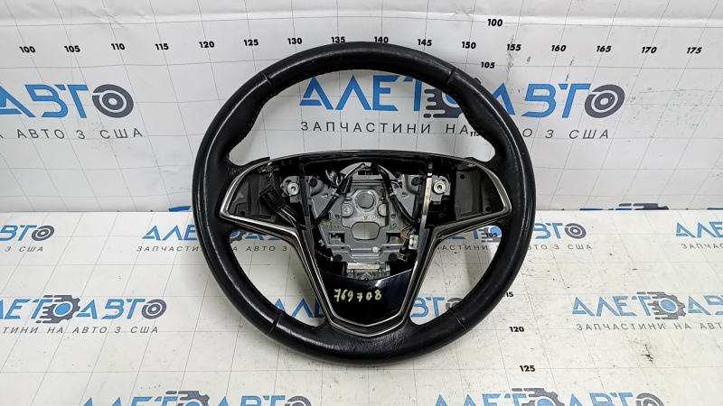 Bare steering wheel Cadillac ATS 13 - black leather, no buttons, scuffs, scratches, bumps