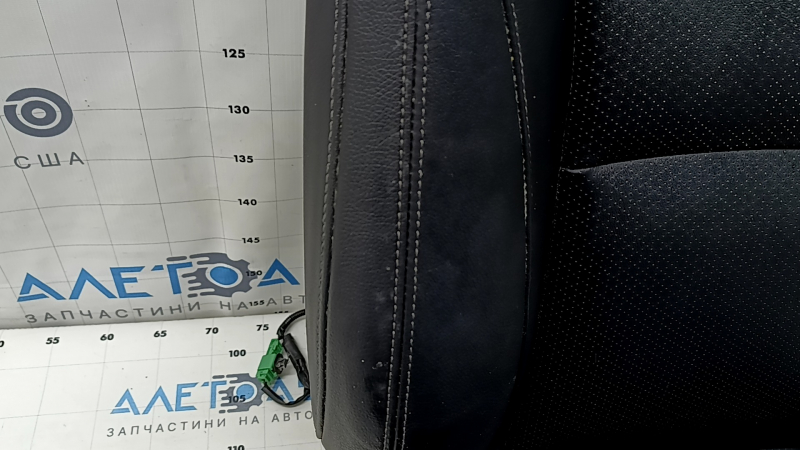 Honda Accord 13-17 passenger seat upholstery black leather with perforation, heated, contact with water, dry cleanable