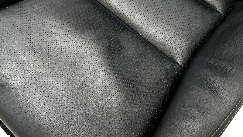 Honda Accord 13-17 passenger seat upholstery black leather with perforation, heated, contact with water, dry cleanable