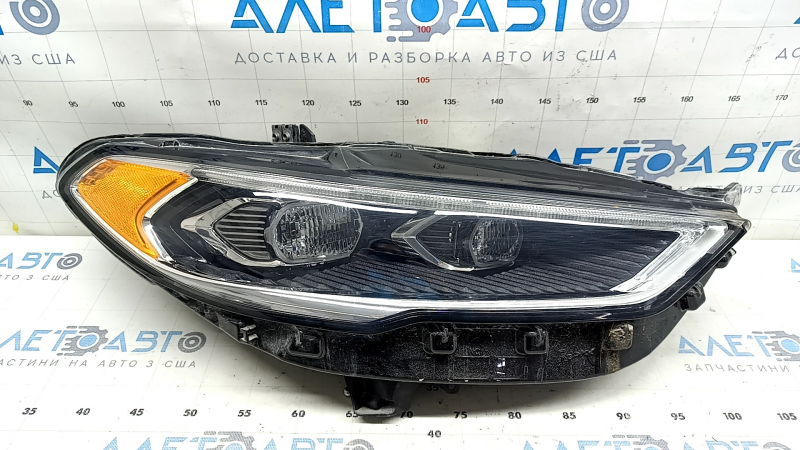 Front right headlight complete Ford Fusion mk5 17-20 LED, with DRL with block, for polishing