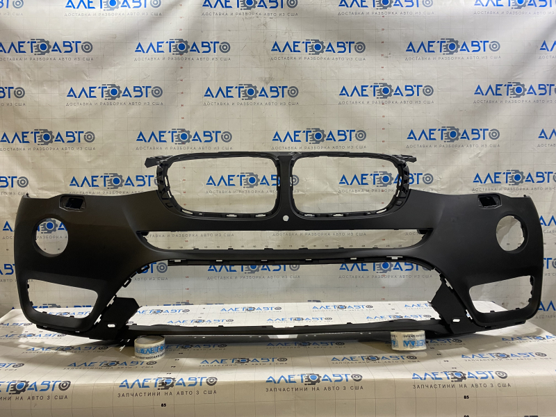 Bare front bumper BMW X3 F25 15-17 without park assist, under LED fog lights, under camera