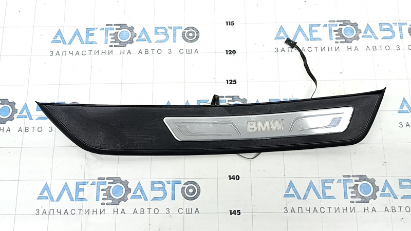 Door sill outer rear right BMW 5 F10 11-16 black with chrome, backlight, water damage