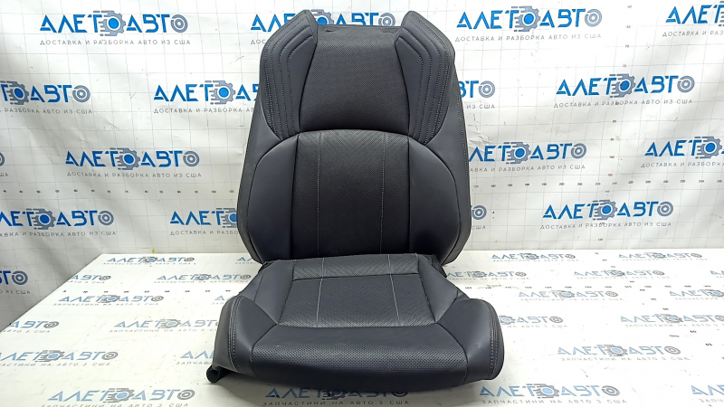 Driver's seat upholstery Toyota Venza 21-24 black leather, heated, perforated, 2 parts, oxidized heating chips, needs cleaning