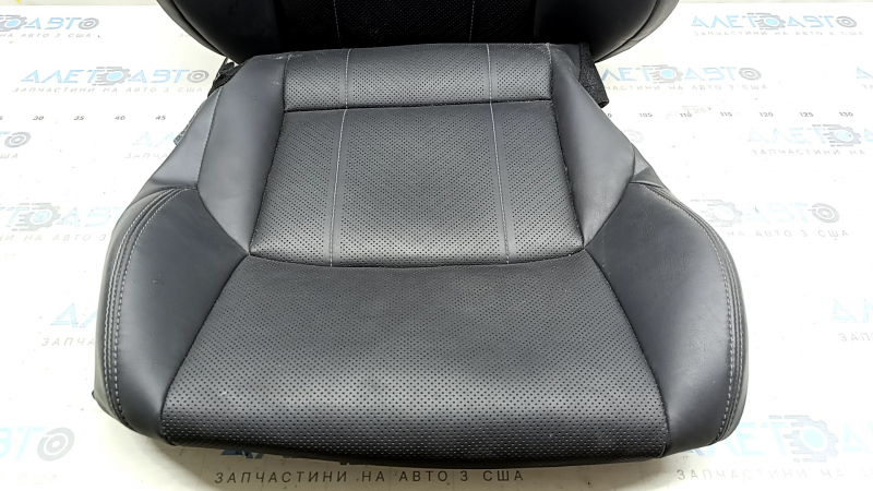 Driver's seat upholstery Toyota Venza 21-24 black leather, heated, perforated, 2 parts, oxidized heating chips, needs cleaning