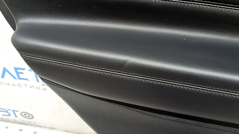 Door trim card rear left Ford Explorer 20-20 leather black under curtain, Platinum, armrests and insert black leather with brown stitching, with handle, backlight, scratches, dent