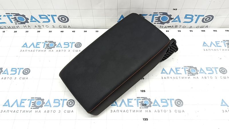 Armrest of the central console Honda CRV 23-25 leather black with orange stitching, for cleaning