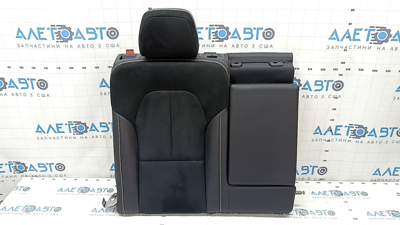 Backrest of the rear row 2 row right Volvo XC40 19-25 combined leather with Alcantara, black with white stitching, scratches on the lining