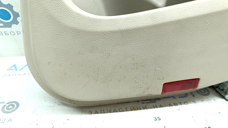 Door trim card rear right Mercedes C-class W205 15-18 beige leather, without curtain, wood insert, armrest beige leather, top black, with handle and pads, for cleaning