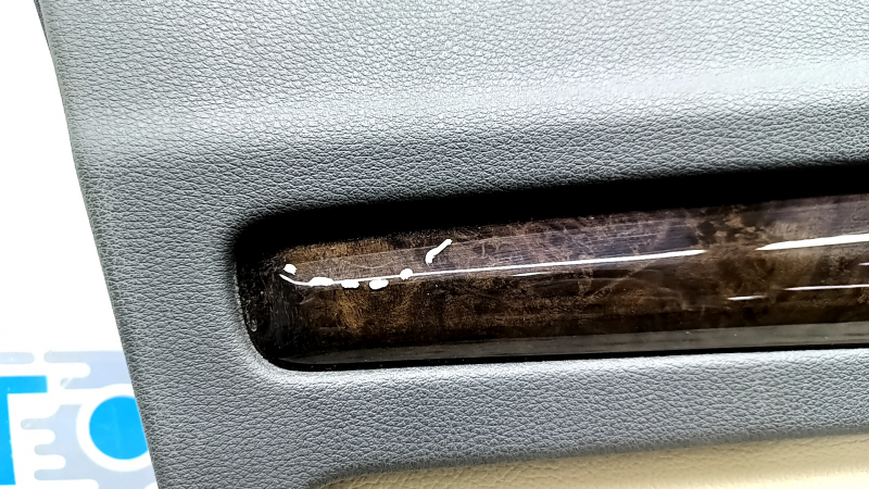 Door trim card front left Audi Q5 80A 18-20 dark gray, with wood insert, armrest and insert beige leather, scratches, tear