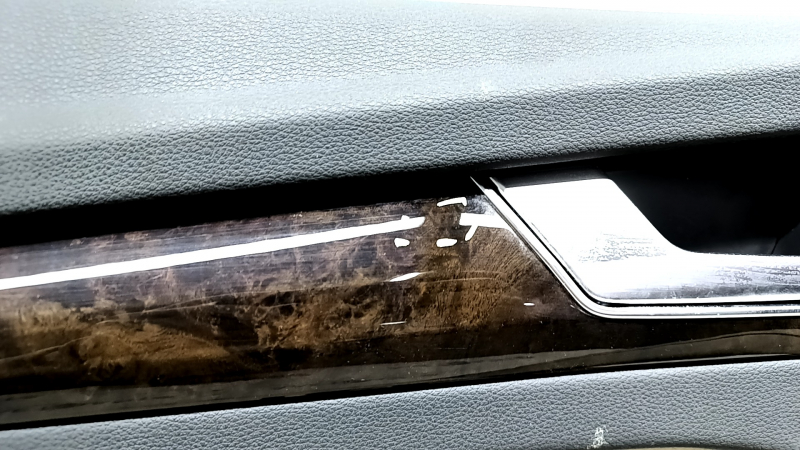 Door trim card front left Audi Q5 80A 18-20 dark gray, with wood insert, armrest and insert beige leather, scratches, tear