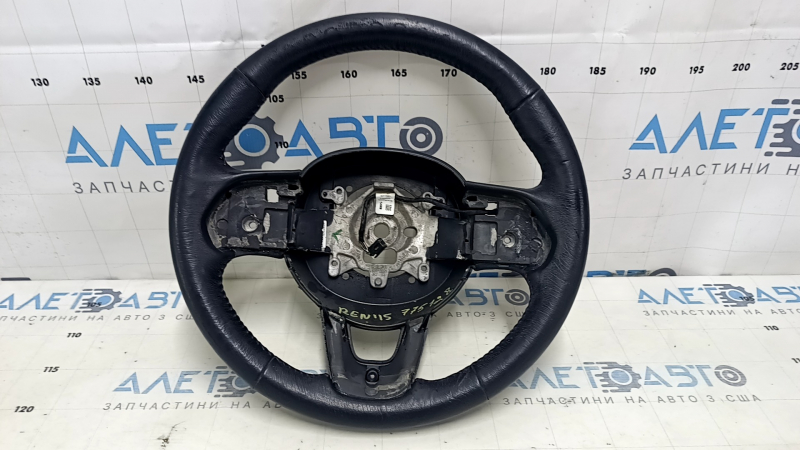 Naked steering wheel Jeep Renegade 15-22 leather, black, without cushion and buttons, red stitching, heated, worn, scratches
