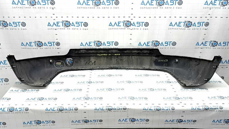 Bare rear bumper lower part Jeep Compass 17-22 for parking sensors, structure, scratches, dent