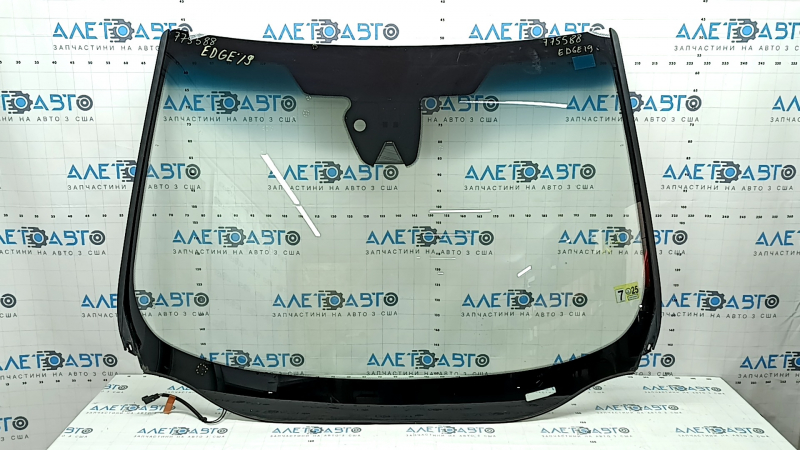 Ford Edge 19-24 SISECAM windshield, with heated wipers, heated lane keeping camera, with moldings, chips, sand, repaired chip