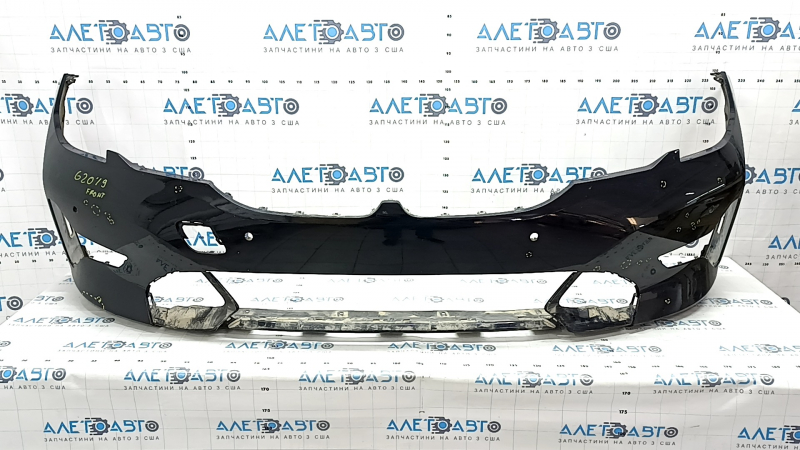 Bare front bumper for BMW 3 G20 19-22 with parking sensors, black, scratches, sand