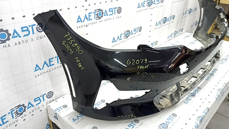 Bare front bumper for BMW 3 G20 19-22 with parking sensors, black, scratches, sand