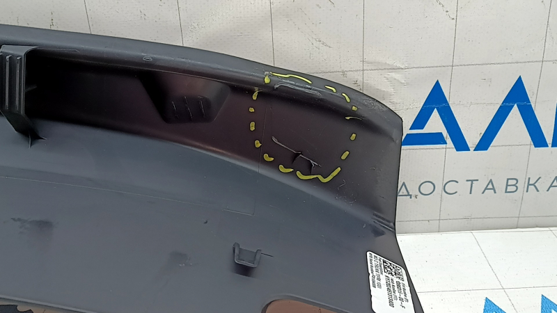 Tesla Model 3 18 rear trunk opening trim - black, scratches, scuffs, broken mount