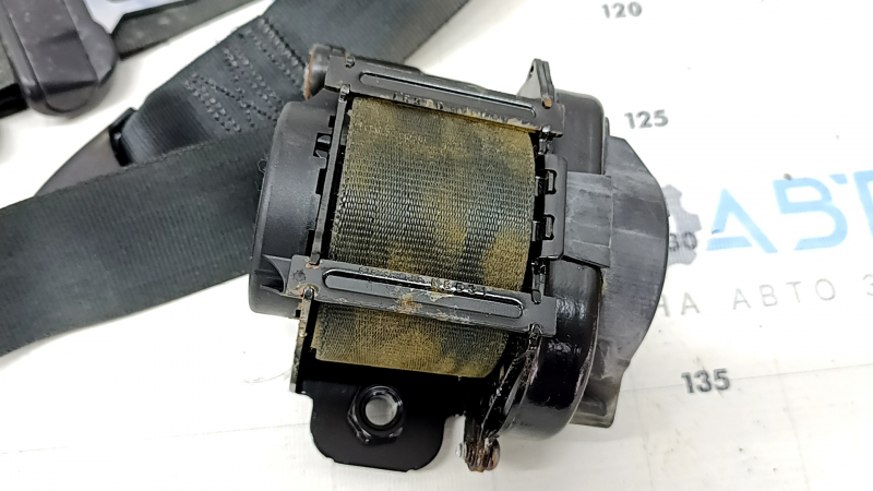 Driver's seat belt with tensioner for Ford Escape MK3 18-19, black, water contact, dry cleanable