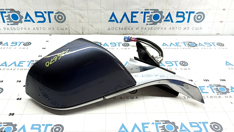 Right side mirror assembly for Tesla Model 3 18-20, 13+1 pins, heated, auto-dimming, graphite, chrome, with bumpers