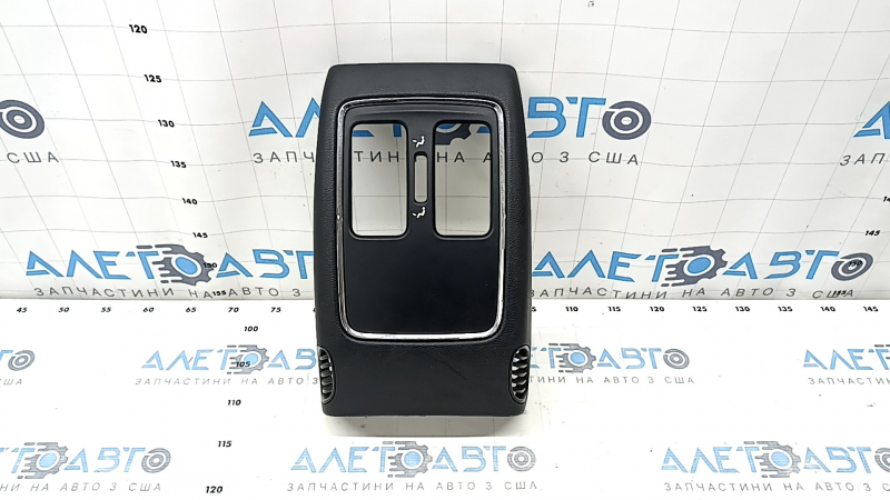 Jeep Grand Cherokee WK2 14-22 rear center console trim, black, 3 pieces, without heated seats and power outlet, scratches, cracks in the fasteners