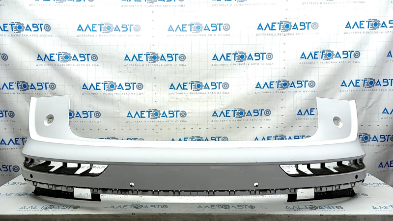 Bare rear bumper, upper part, Audi Q5 80A 18-20, for parking sensors, white, with mount, scratches