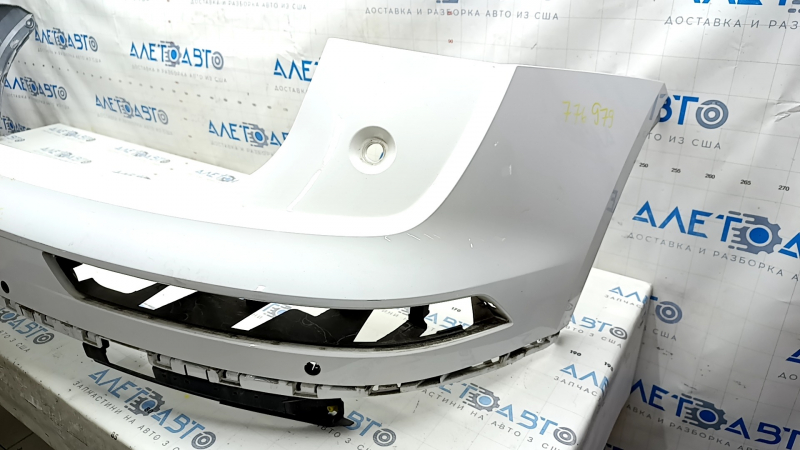 Bare rear bumper, upper part, Audi Q5 80A 18-20, for parking sensors, white, with mount, scratches