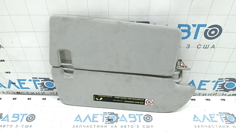 Left Audi Q7 16-25 sun visor without hook, with lampshade, gray Alcantara, needs cleaning, broken fastener on the plug