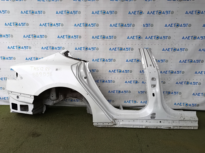 Quarter wing rear right Tesla Model S 12-20 panel aluminum, white, on the body, bumpers